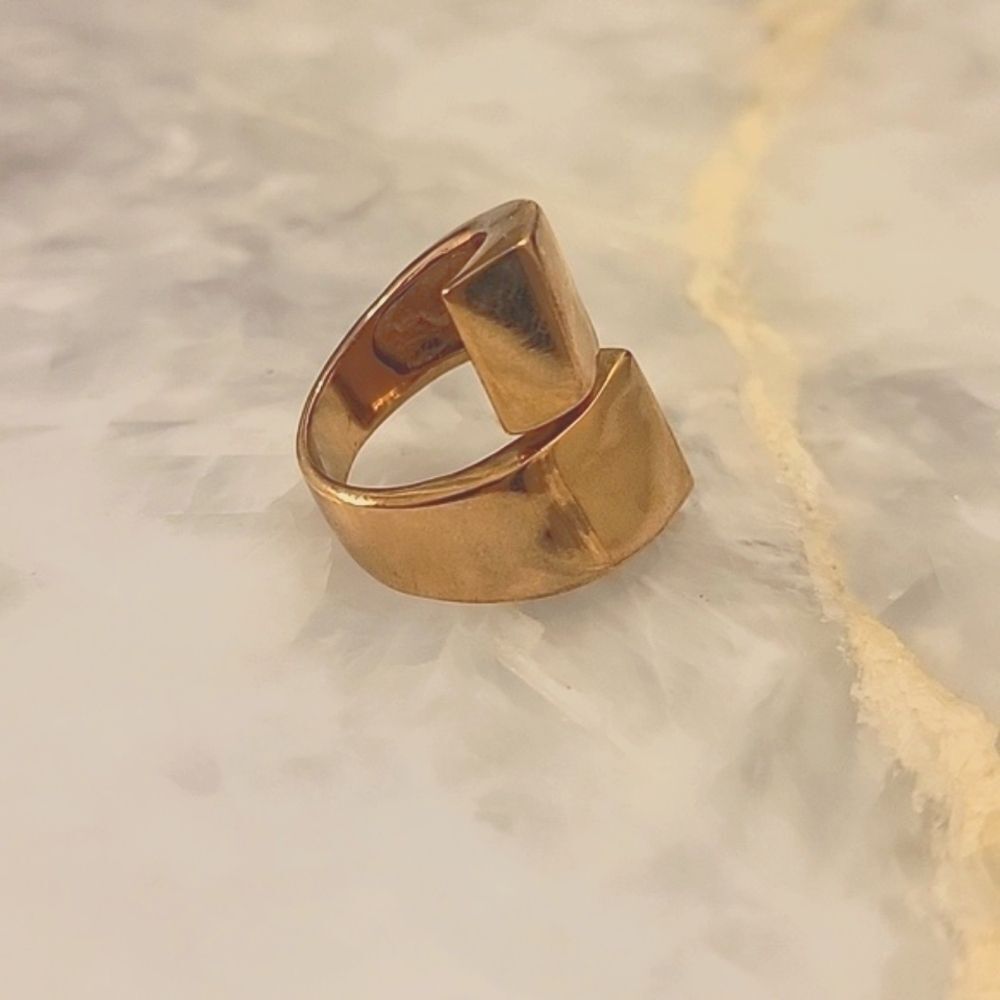 NEW Jules Smith Americana Punk 14KT Gold Chunky Boho Wrap Sculptural Wrap Ring 7